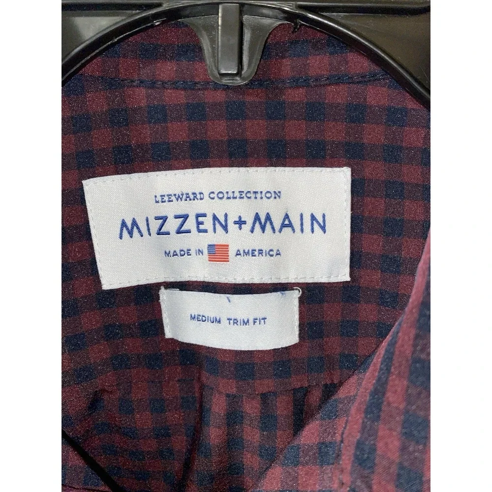 Mizzen + Main Leeward Shirt Mens Medium Trim Fit Long Sleeve‎ Made America